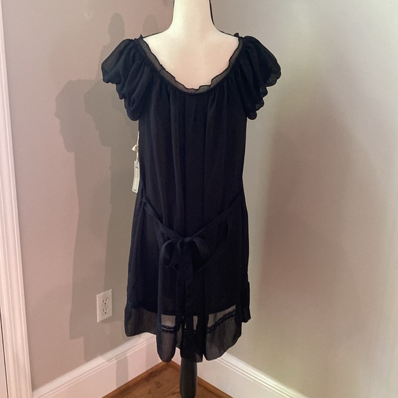 NWT Lucca Couture L black mini dress sweet girl dark Academia goth embellished - Picture 7 of 16